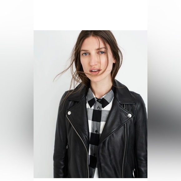 Madewell The Ultimate Leather Motorcycle Jacket. Size Small. - Picture 3 of 11